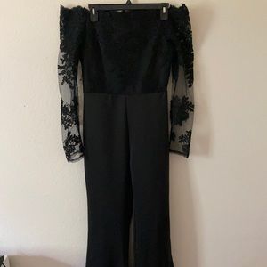 Black Lace Formal Jump Suit